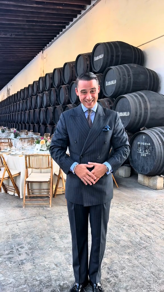 Charcoal Pinstripe Double - Breasted Suit