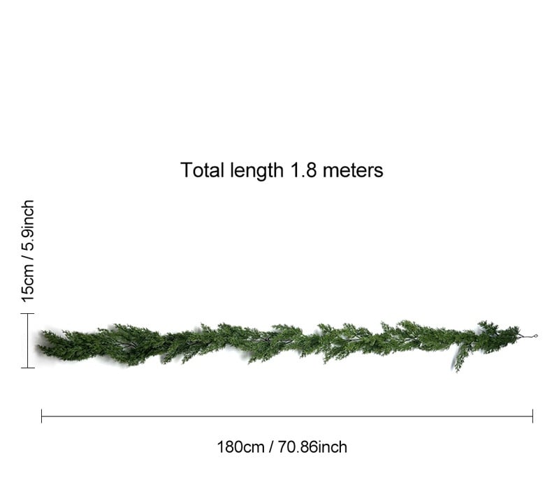 6 Ft 2Pcs Realistic Artificial Cedar Pine Garland