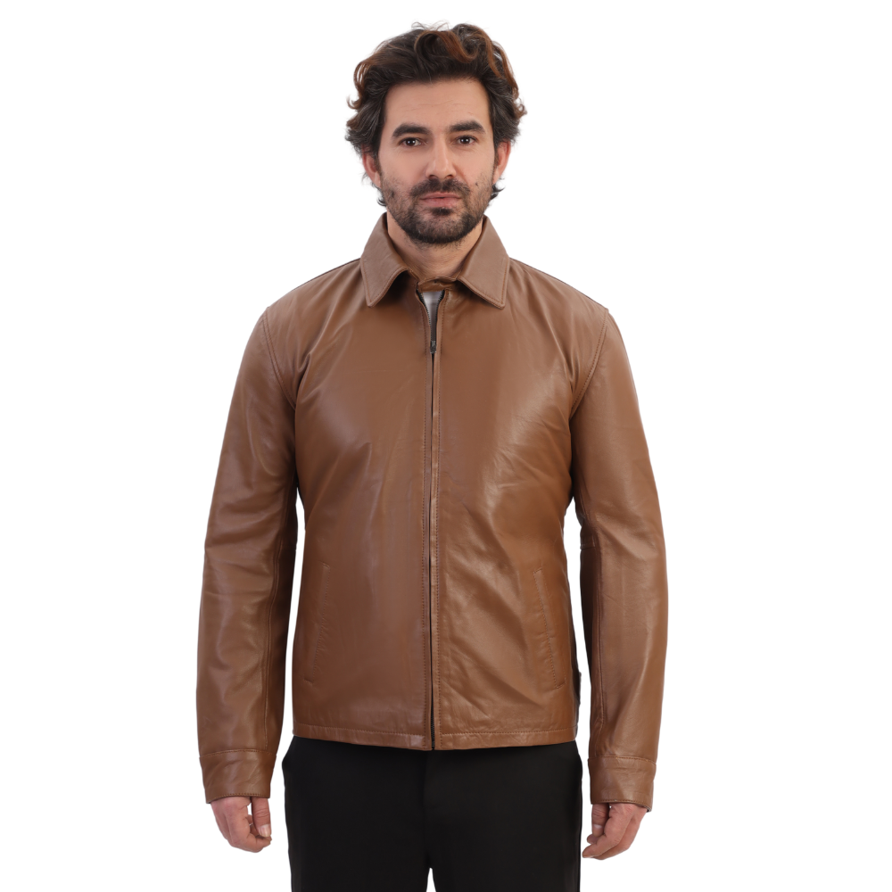 Pierre Brown Leather Jacket