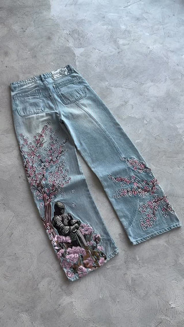 Embroidered Denim Jeans