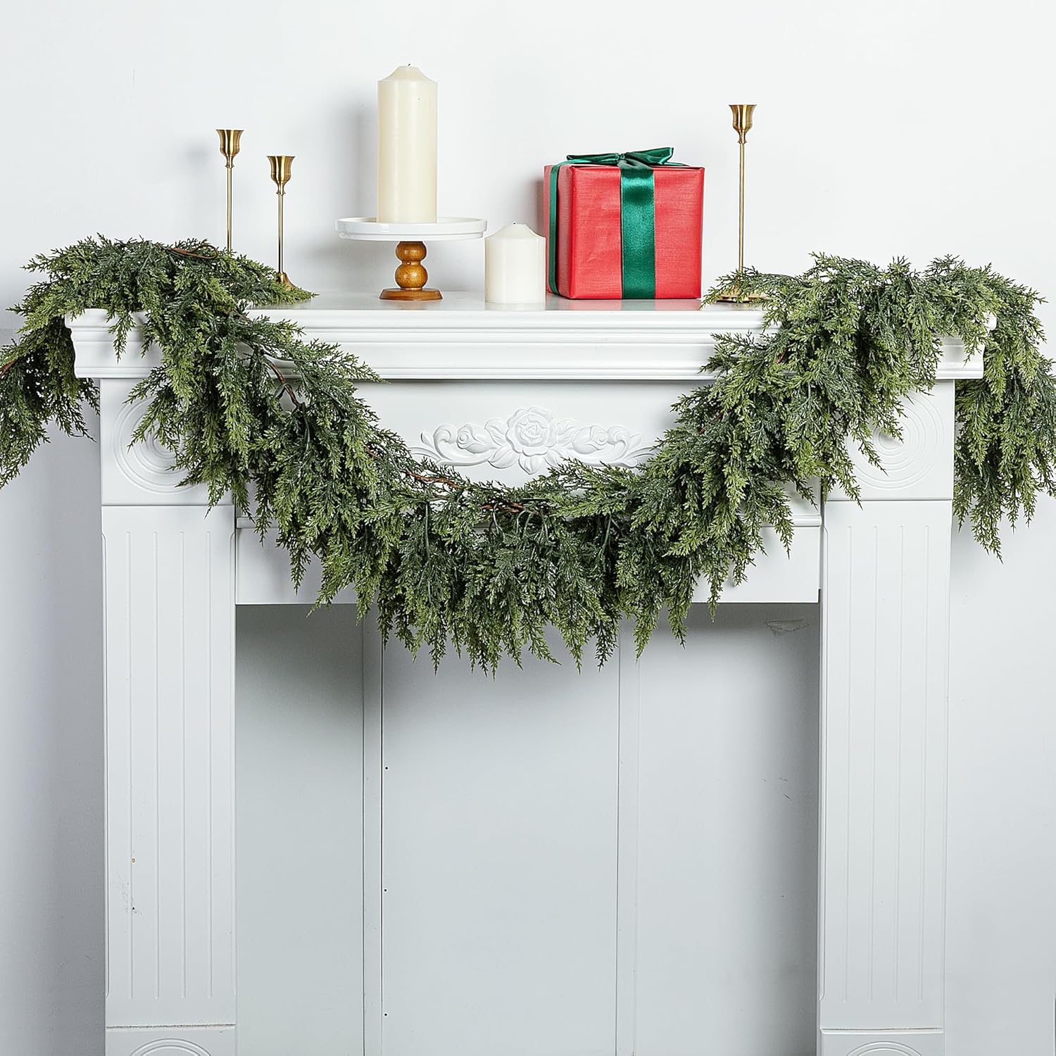 6 Ft 2Pcs Realistic Artificial Cedar Pine Garland