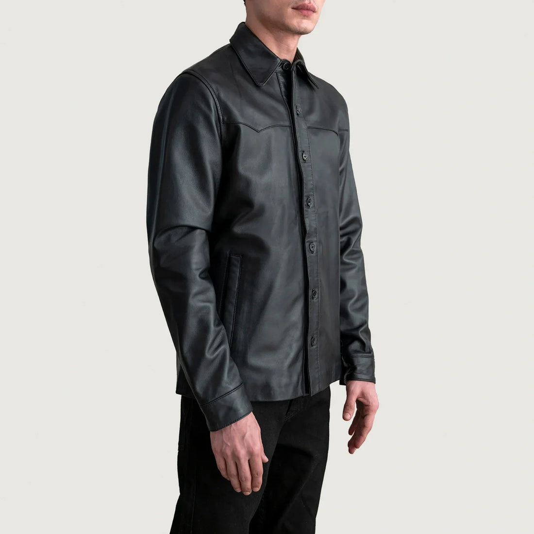 Bronco Black Leather Shirt